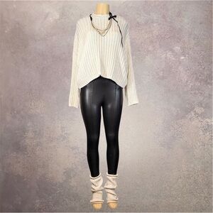 Jessica Simpson | Cream Ribbed Mock Neck Crop Sweater | Women M | NWT